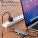 USB-C хъб, 8в1, HDMI4K30Hz+USB3.0+USB2.0+PD+TYPE-C+SD+TF+RJ45, сребрист