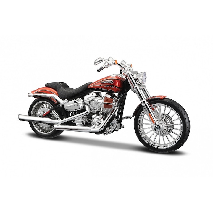 Játék motorkerékpár, Maisto, HD 2014 CVO Breakout, 1:12 méretarány, fém, többszínű