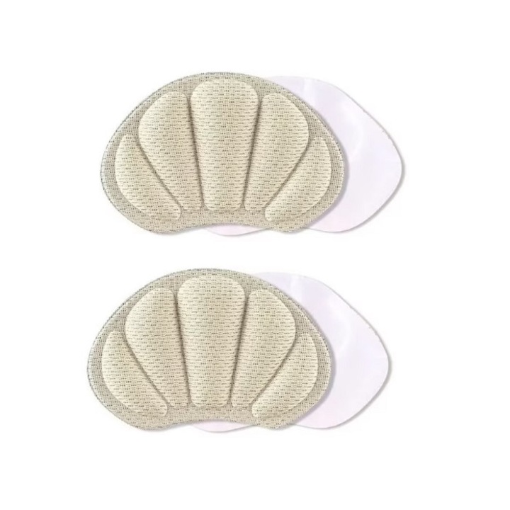 Set 2 perechi de branturi Ventoo®, cu pernite pentru calcai, pentru incaltaminte, universal, 9.6x6 cm, bej