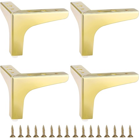 Set 4 picioare mobilier, KkvoGmle, Fier, 10cm, Auriu