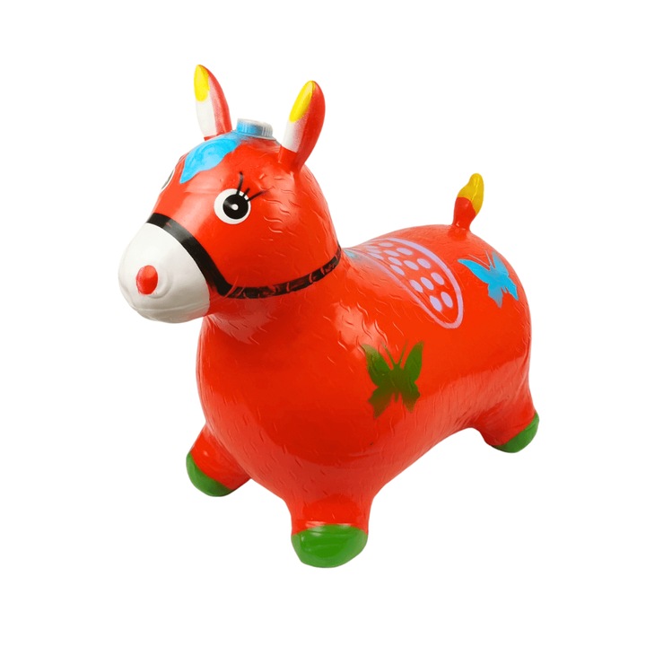 Cal saritor, Cauciuc, Cu sunete si lumini, Rosu