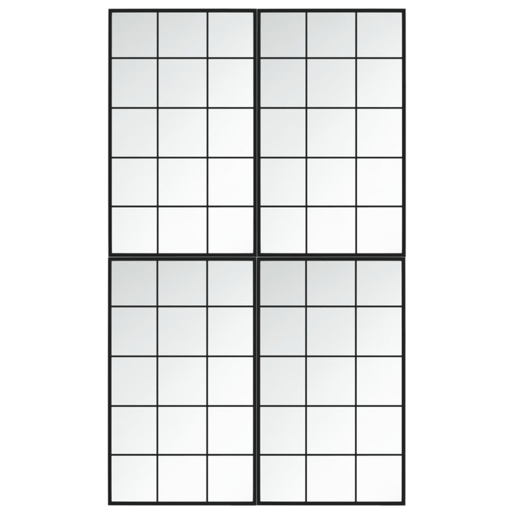Комплект стенни огледала vidaXL, 4 бр, черни, 100x60 см, метал