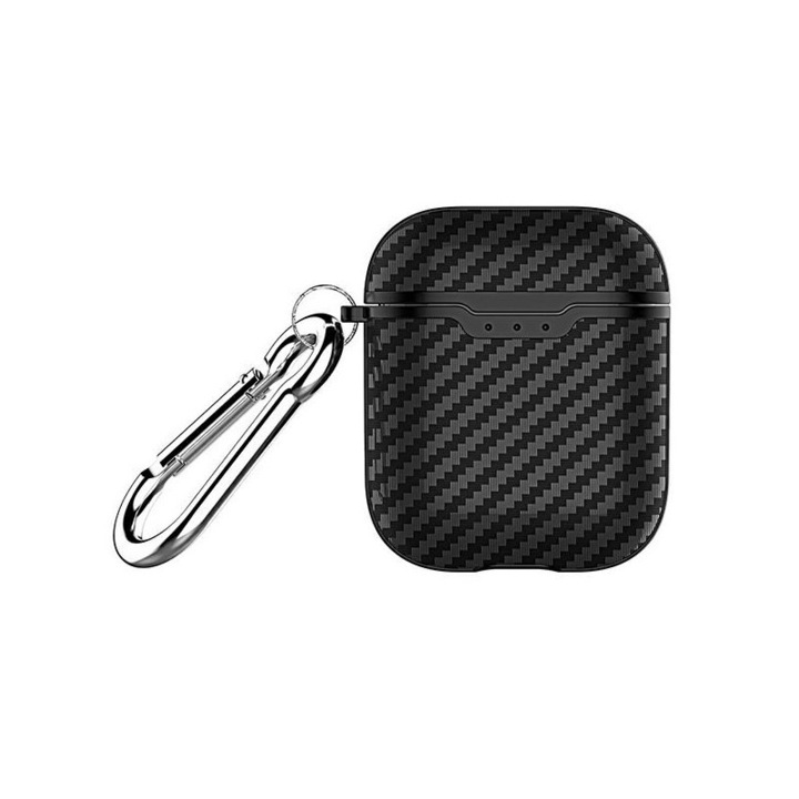 Upzz Beline tok, kompatibilis AirPods 1 és 2, karbon, fekete