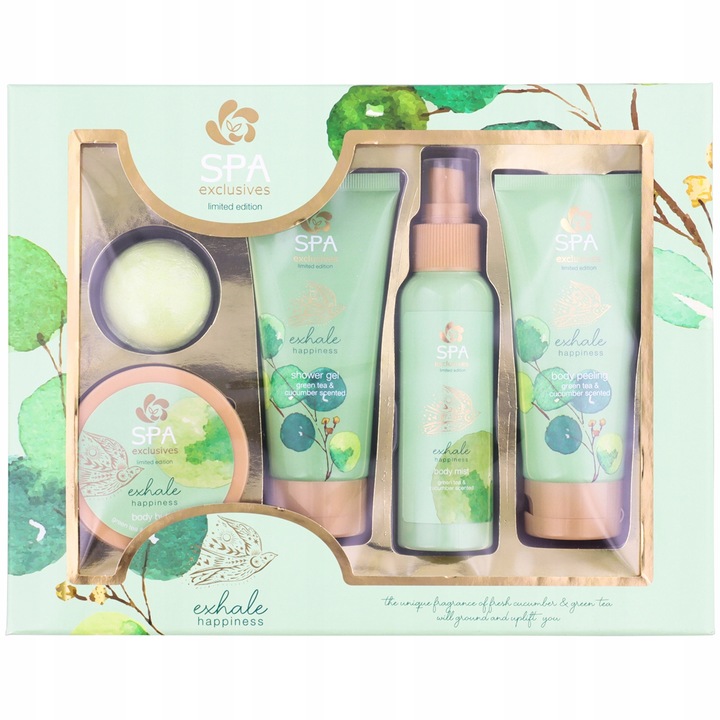 Set cosmetice, Spa Exclusives, Ceai verde/Castravete, 5 buc