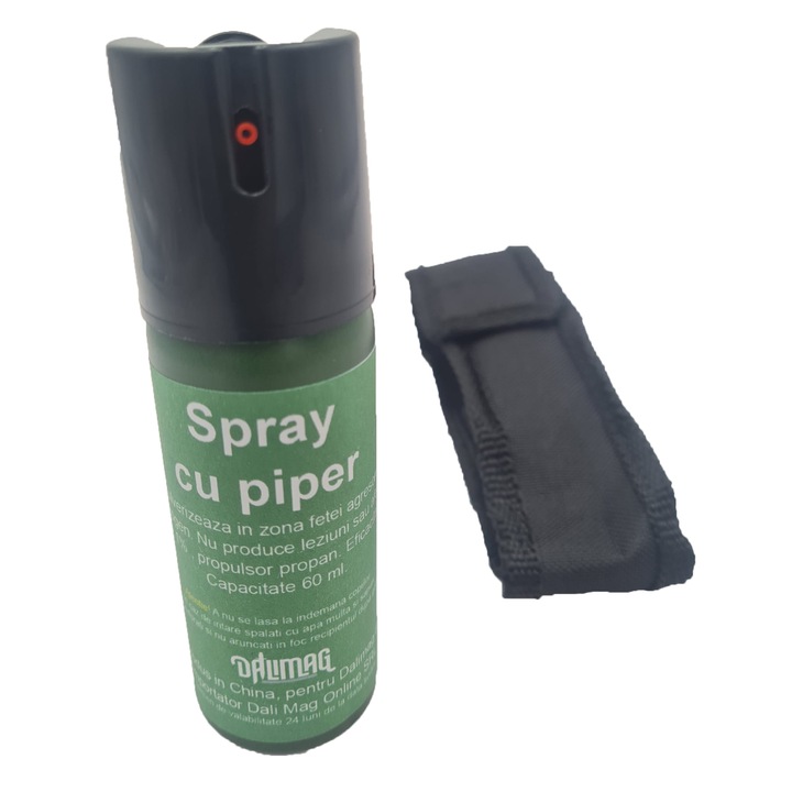 Spray Piper Paralizant, Lacrimogen, Iritant, Verde, 60 ml, Husa, Dalimag
