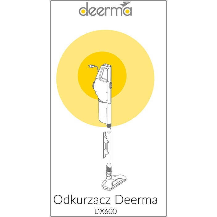 Aspirator vertical Deerma DX600, Cu fir, 600W, 16000Pa, Capacitate colectare 0.8L, Lungime cablu 4.5m, Negru