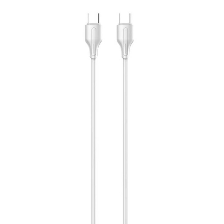 Cablu de date USB-C LDNIO LC122-C, 65W, 2m, alb