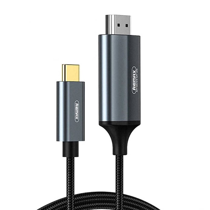 Cablu de date Yeelin, Remax, USB-C/HDMI, 10.2Gbps, 1.8m, Negru