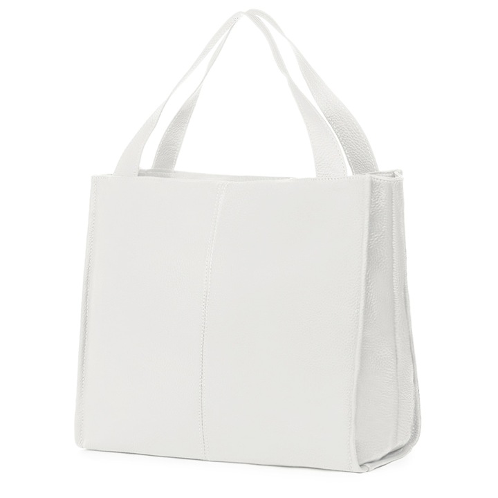 Дамска чанта от естествена кожа Naomi бяла