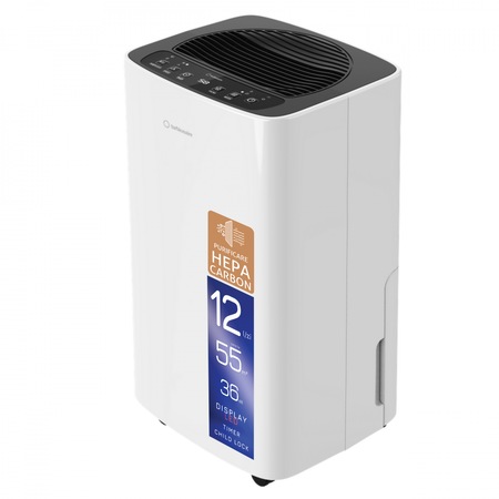 Dezumidificator si Purificator Turbionaire SENSO 12 SG Clean, 12 l/24h, Filtru Turbionaire T-Clean HEPA + Carbon, Silentios 36 dB, Rezervor 2l, 120 m³/h, Display Led, Timer