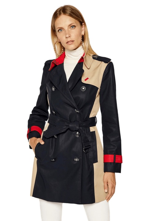 Trenci TOMMY HILFIGER ICON Colourblock SKUWW0WW28410, Bej/Bleumarin