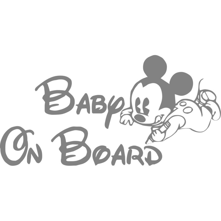 Sticker Baby On Board, Minnie, Alb, 15 cm