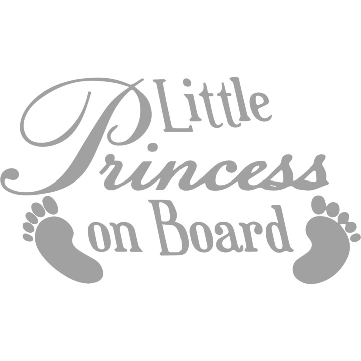 Sticker Baby On Board, Little Princes Alb 13 cm
