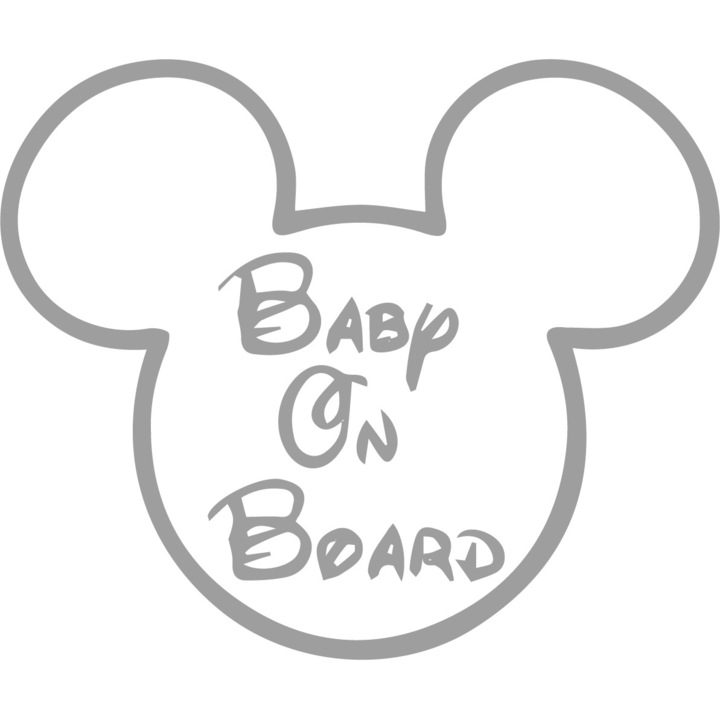 Sticker Baby On Board, Teddy, Alb, 13 cm