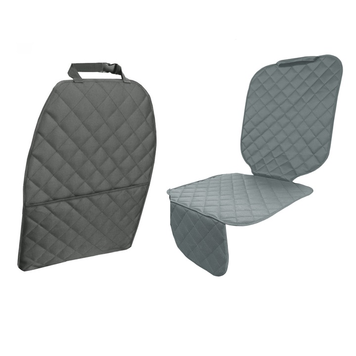 Metru Patrat 2 db steppelt autóvédő, univerzális, mosható, szürke, ülés vagy pad védelem és háttámla védelem, Négyzetméter