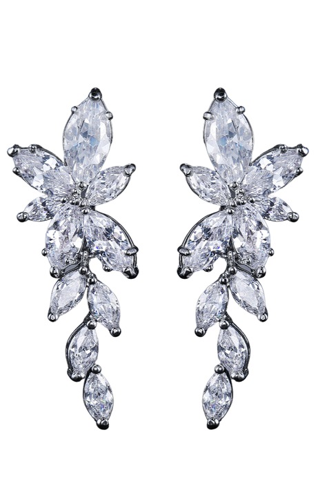 Cercei Elegance, argintiu, ocazie, cristale Zirconiu Cubic