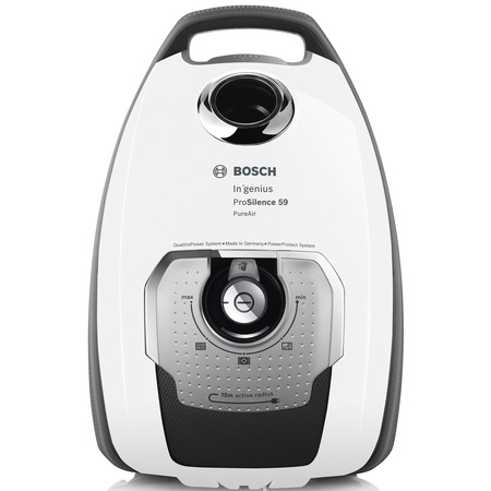 Aspirator cu sac Bosch BGB8A32W, 5l, 650 W, Filtru igienic PureAir, Perie pardoseala, clase performante A/A/C/A, Alb