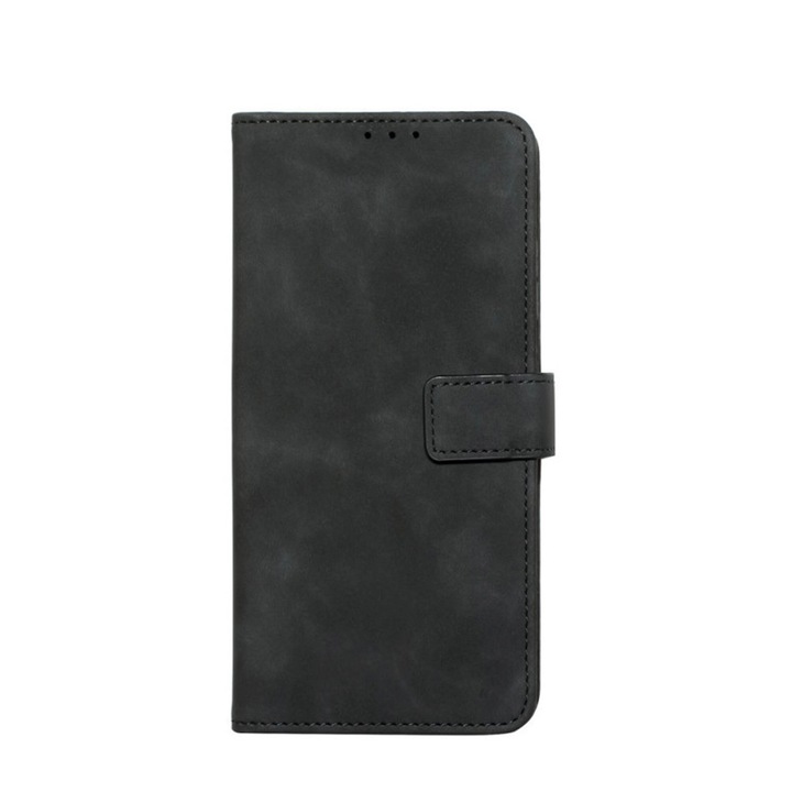 Калъф за книга, съвместим със Samsung Galaxy A34, Stylish Book, пълно покритие, щипка с магнитно затваряне, 3 вътрешни отделения тип джоб, Черен
