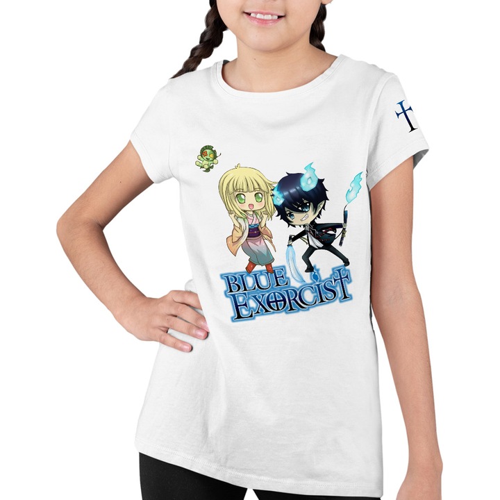 Gyerek Póló Lányok Blue Exorcist Rin Okumura Shiemi Moriyama Chibi Anime Magic