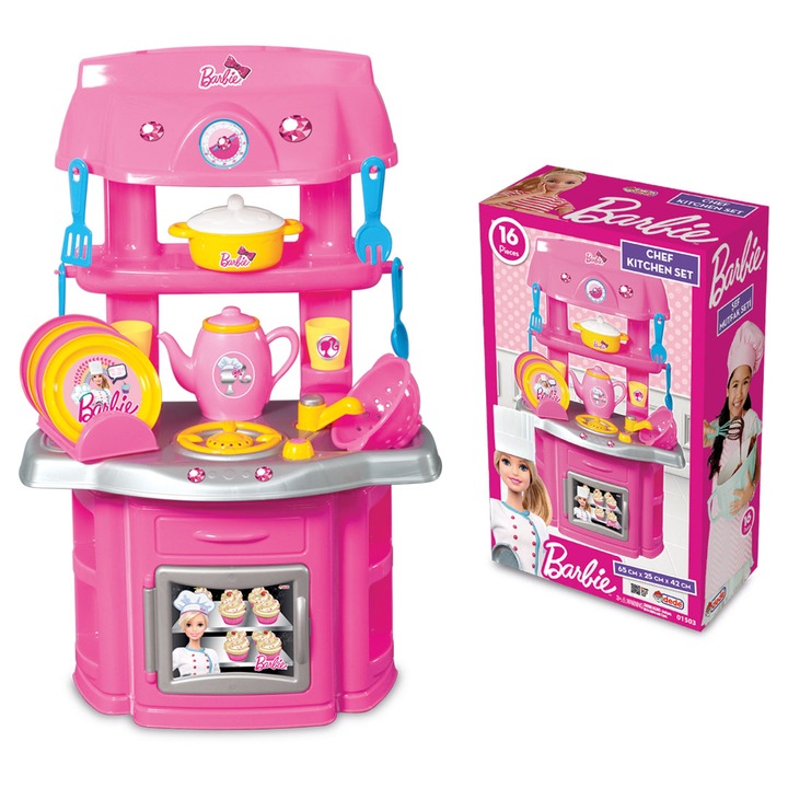 Set de joaca Barbie - Bucatarie, cu accesorii