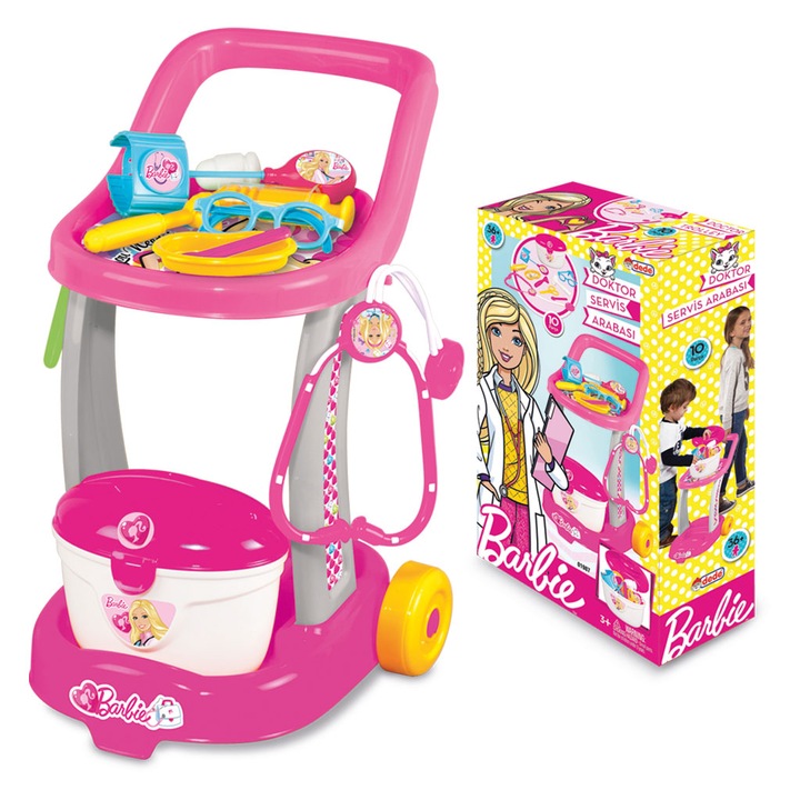 Set de joaca Barbie - Troler cu instrumente medicale