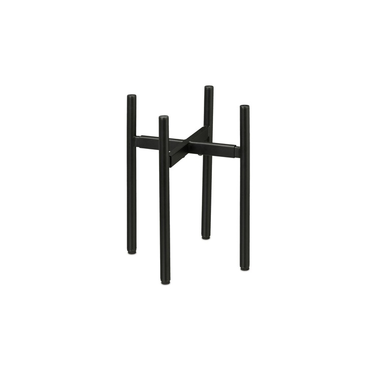 Set de 2 suporturi reglabile pentru plante, din fier, negru, 31 x 26-37 x 26-37 cm, capacitate de incarcare 50 de kg