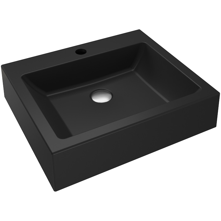 Lavoar (chiuveta baie) SanDonna Timo, 500x430 mm, granit, Negru