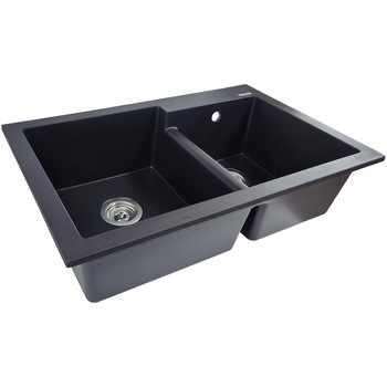 Chiuveta bucatarie SanDonna Edyta, 790x510 mm, Negru metalic