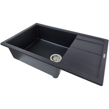 Chiuveta bucatarie SanDonna Ewelina, 780x500 mm, Negru metalic