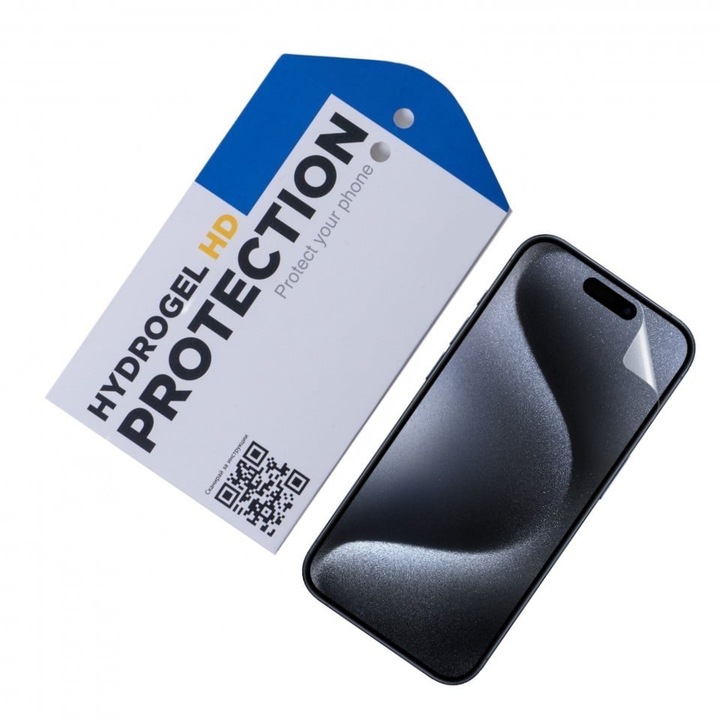 Удароустойчив протектор ОфисиТе за Apple iPhone 15 Pro, Hydrogel HD, Privacy покритие