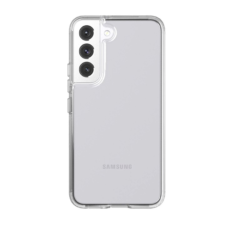 Капак против пожълтяване, съвместим със Samsung Galaxy S22, твърд Fonix, твърд гръб, устойчиви ръбове, ъгли против удар, здрав, PC и TPU, прозрачен