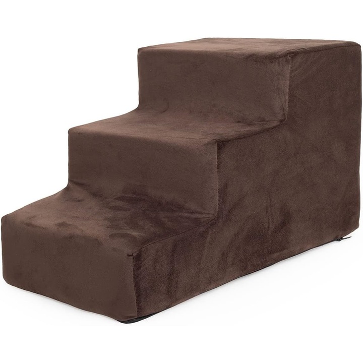 BoutiqueZOO, Scari pentru caini, S 48 x 30 x 30 cm, maro, imitatie de piele de caprioara