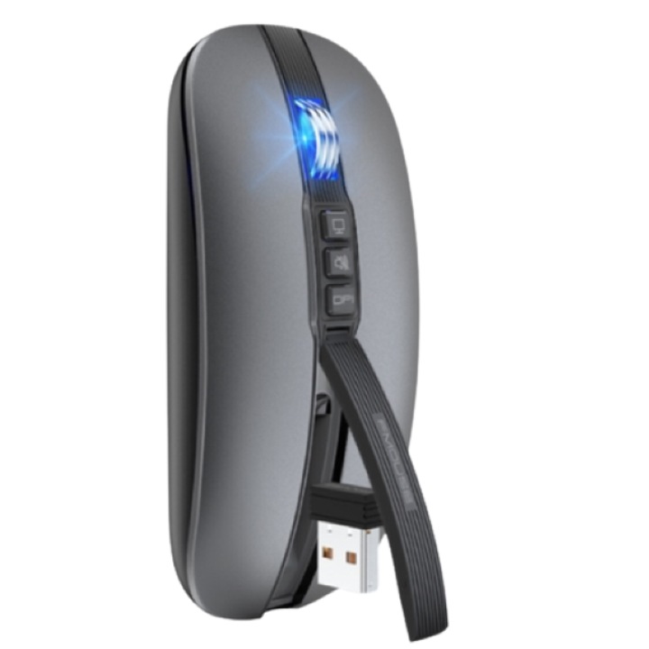 Vezeték nélküli egér, Bluetooth, USB, Ultra Light 68g, szürke