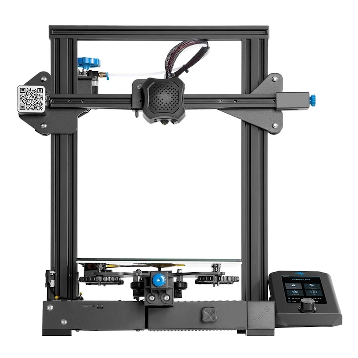 3D принтер, Ender-3 V2,220V, FDM, 100 mm/s, самосглобяване, 2PLA, черен