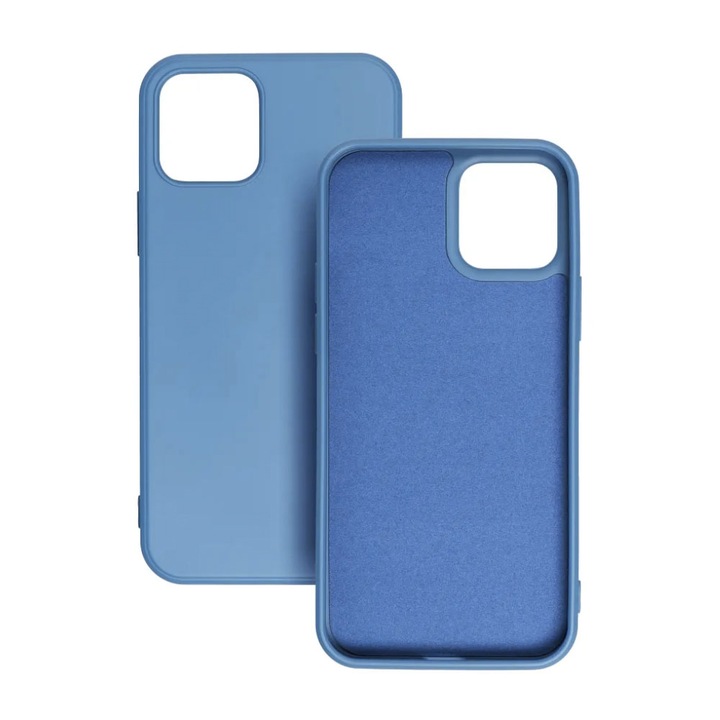 Силиконов калъф за Apple iPhone 15 Pro, Вътрешност с микрофибър, Silky Touch, Silicon Ultra Safe, Гладко усещане, Син