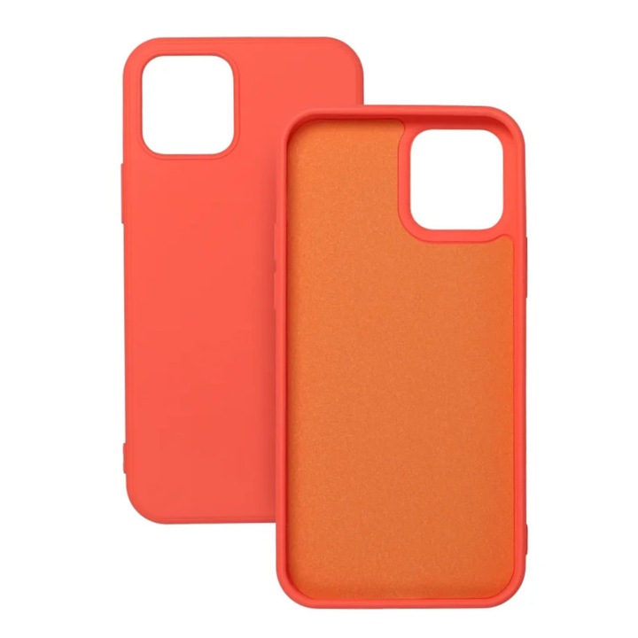 Husa de silicon pentru Apple iPhone 15 Pro Max, Interior cu Microfibra, Smooth feeling, Portocaliu