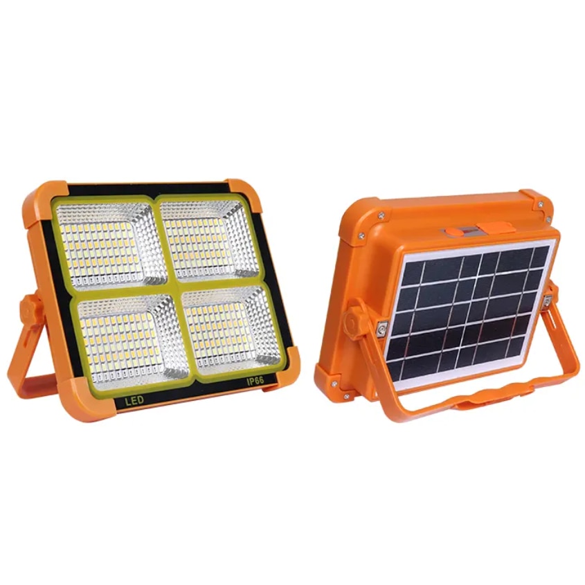 Proiector LED 500W, portabil, IP66,366LED, cu incarcare solara sau USB ...