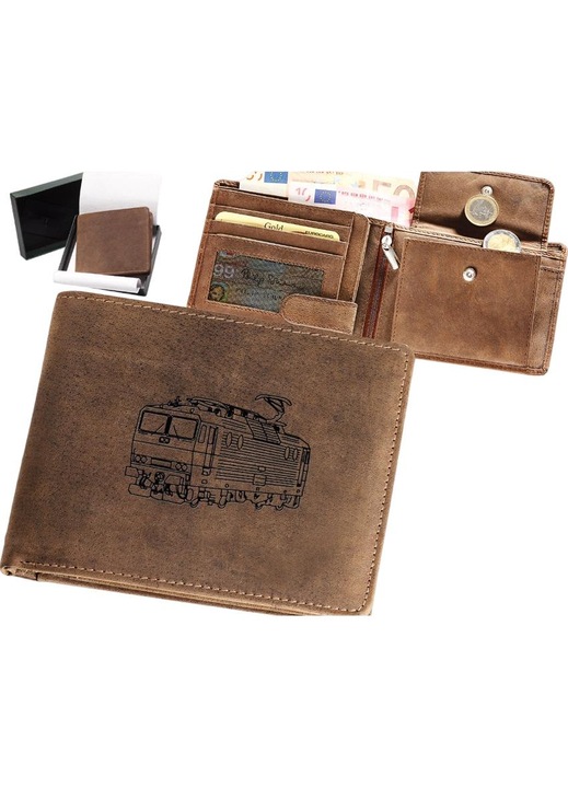 Мъжки портфейл, Wyroby ze Skory, кожа, кафяв