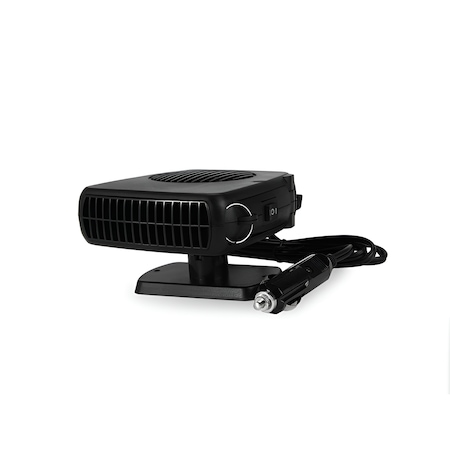 Aeroterma Auto 200W pentru Alimentare la Priza Auto 12V - Functie de Aere Calde si Reci, Culore Negru, Buton On/Off, E-manor®