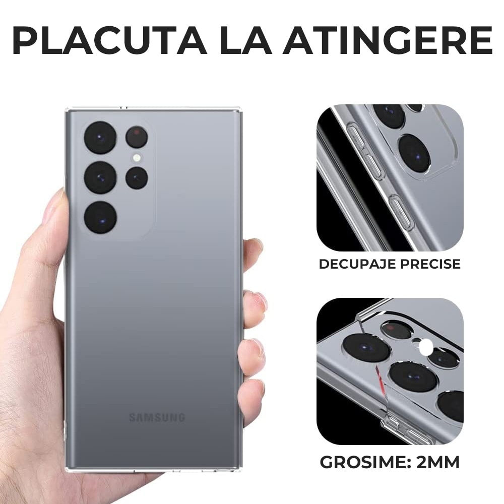 Husa pentru Samsung Galaxy S25 Ultra Daden® Transparent Clear, Protectie Camera, Antisoc, Transparenta