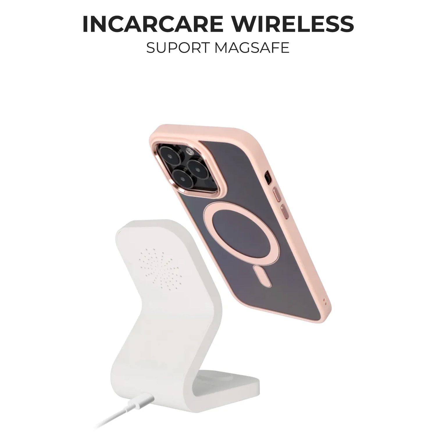 Husa pentru iPhone 15 Premium Magcover Edge, Magsafe integrat, Calitate superioara, Antisoc, Protectie colturi, Transparenta cu margini Roz