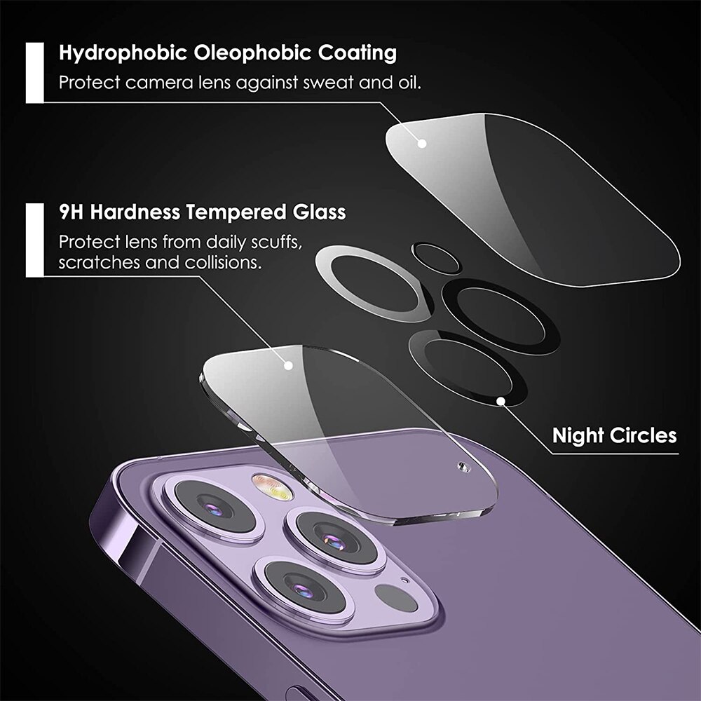 Set 2 folii protectie telefon, Pentru ecran/camera, Compatibil cu iPhone 13 Pro Max, Usor de instalat in 30 de secunde cu dispozitivul de potrivire automata, Transparent