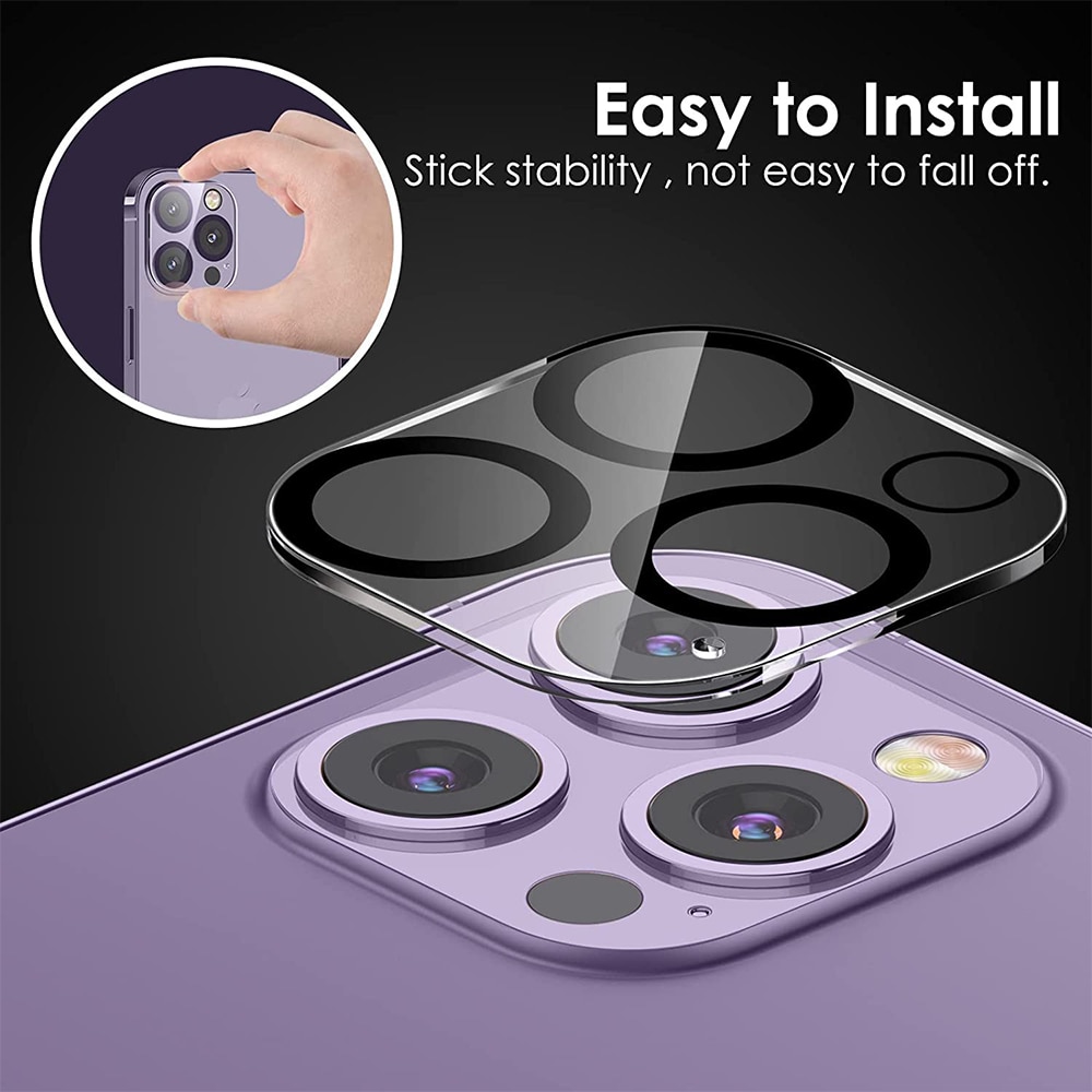 Set 2 folii protectie telefon, Pentru ecran/camera, Compatibil cu iPhone 13 Pro Max, Usor de instalat in 30 de secunde cu dispozitivul de potrivire automata, Transparent