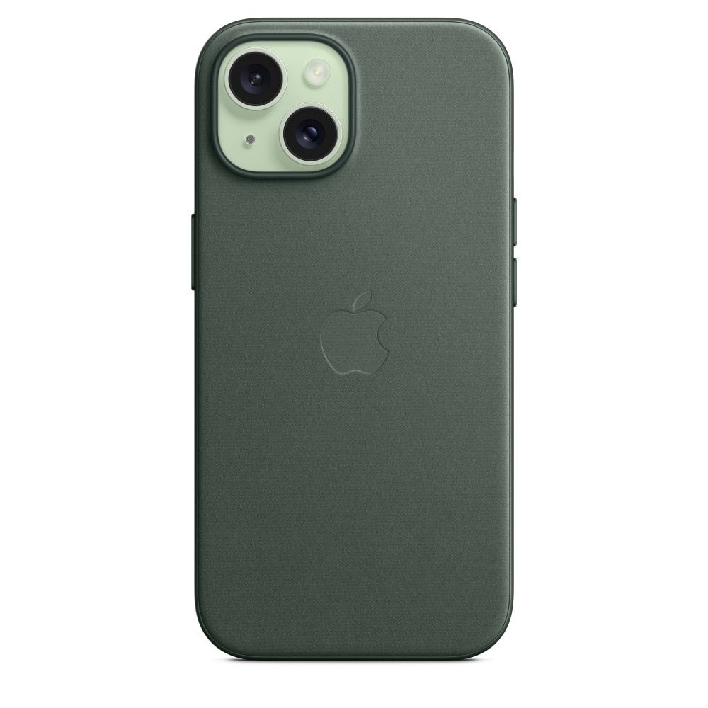 Husa de protectie Apple FineWoven Case with MagSafe pentru iPhone 15, Evergreen