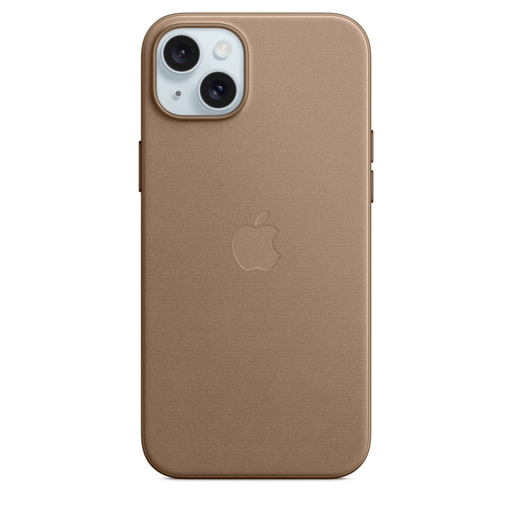 Husa de protectie Apple FineWoven Case with MagSafe pentru iPhone 15 Plus, Taupe