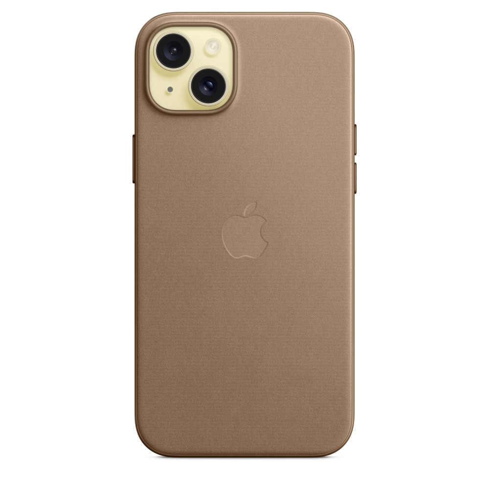 Husa de protectie Apple FineWoven Case with MagSafe pentru iPhone 15 Plus, Taupe