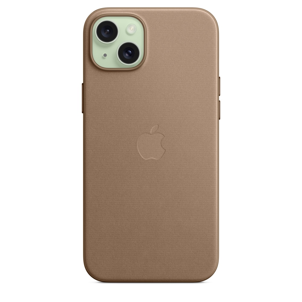 Husa de protectie Apple FineWoven Case with MagSafe pentru iPhone 15 Plus, Taupe