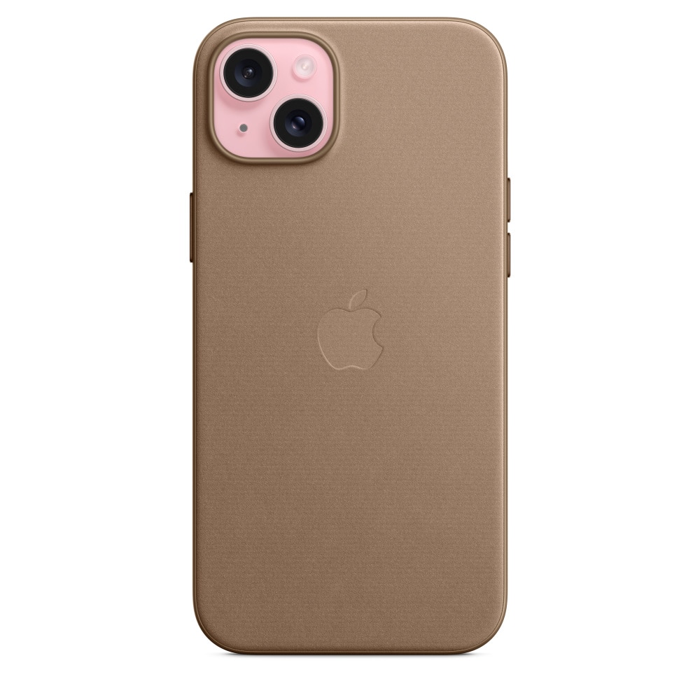 Husa de protectie Apple FineWoven Case with MagSafe pentru iPhone 15 Plus, Taupe