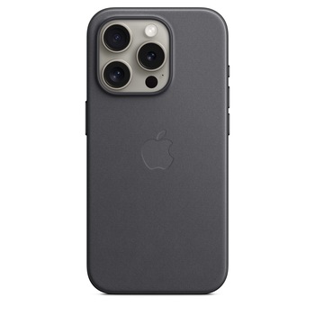 Husa de protectie Apple FineWoven Case with MagSafe pentru iPhone 15 Pro, Black Husa de protectie Apple FineWoven Case with MagSafe pentru iPhone 15 Pro, Black