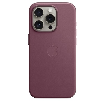Husa de protectie Apple FineWoven Case with MagSafe pentru iPhone 15 Pro, Mulberry Husa de protectie Apple FineWoven Case with MagSafe pentru iPhone 15 Pro, Mulberry